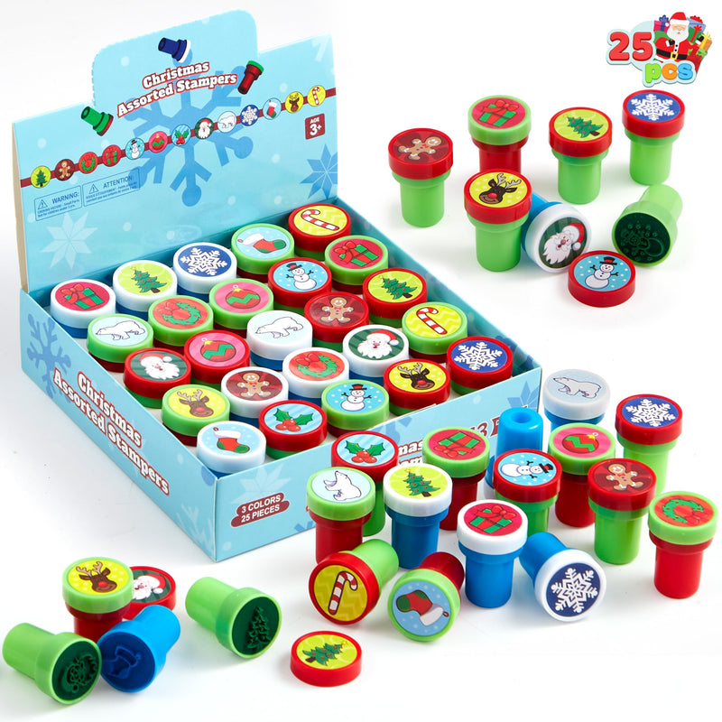 25 PCS Christmas Rubber Stamps for Kids Gift