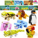 28Pcs Animal Building Blocks with Kids Valentines Cards