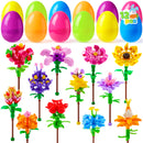 12 Pcs Flower Building Blocks Prefilled Easter Eggs for  Kids Egg Hunt