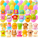 24 Pcs Easter Prefilled Eggs with Animals Squishy Toys