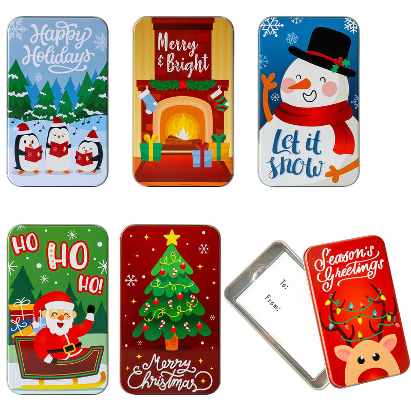 JOYIN 6PCS Present Card Holder Tin Boxes