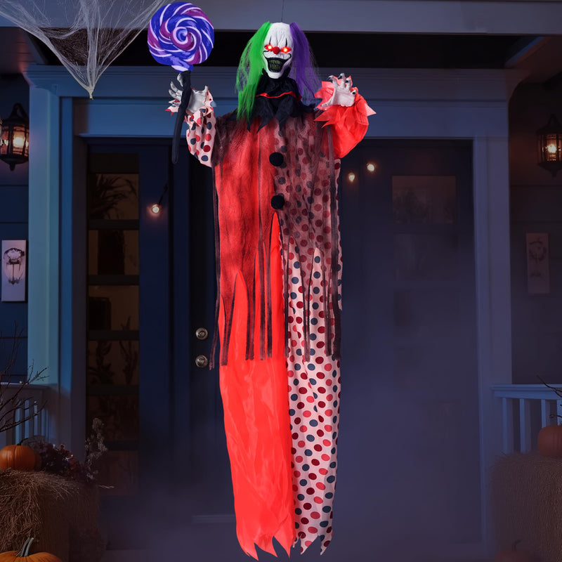 53" Halloween Hanging Clown Decorations Outdoor