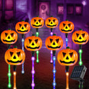 10Pcs Halloween Solar Pumpkin Pathway Lights Decorations