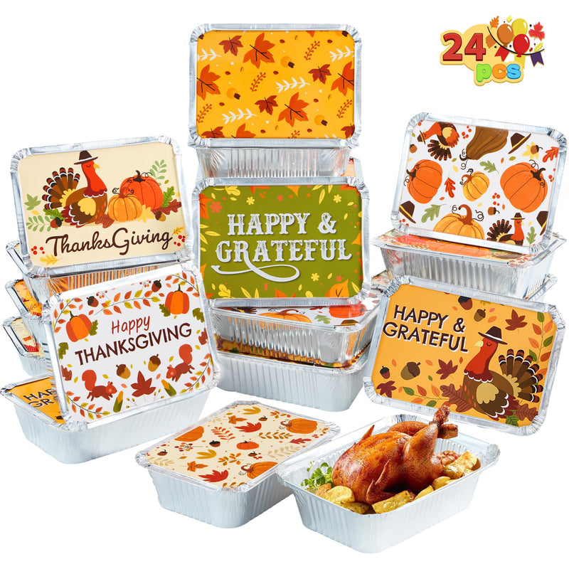 24Pcs Thanksgiving Leftover Containers with Lids
