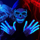 Halloween LED Skull Mask with Light Up Gloves, Blue