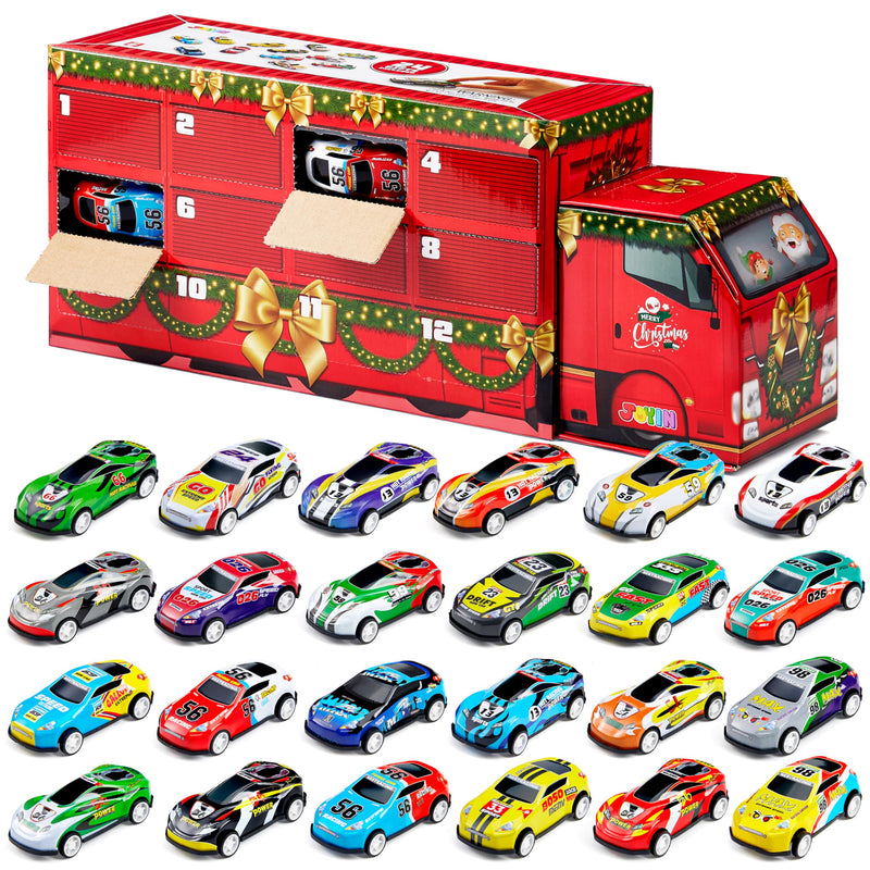 24 Days Christmas Advent Calendar Pull Back Vehicles