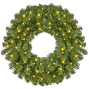 24'' Pre-Lit Christmas Wreath with Warm Lights