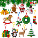 12 Pcs Christmas Diamond Art Ornaments Kit, 5D DIY Craft with Keychains for Kids