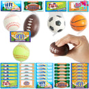 30Pcs Mini Sports Squeeze Balls with Kids Valentines Cards for Classroom Exchange