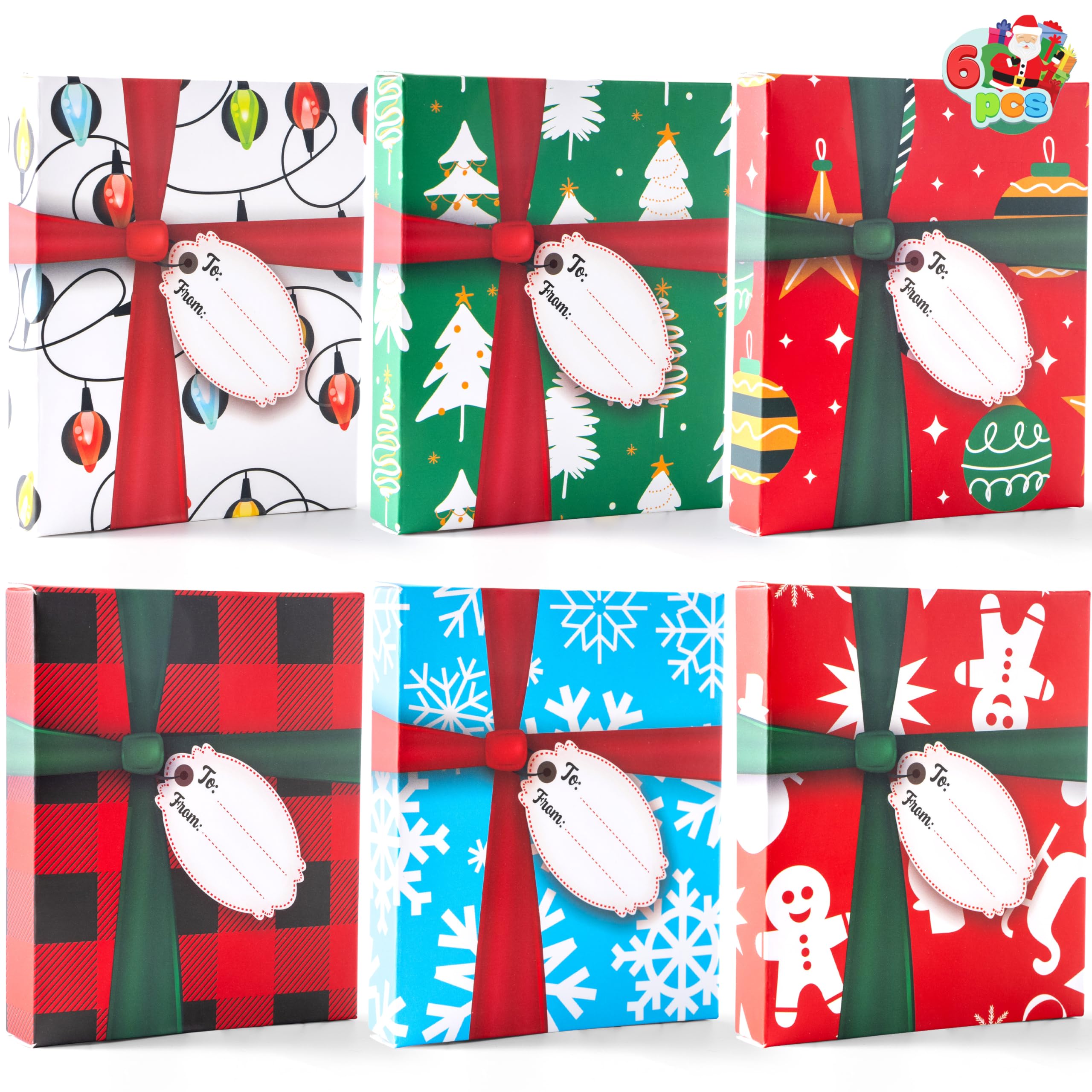 JOYIN 9-Pack Christmas Card Holder Boxes - 4x4 Inch Square Gift Boxes For Cash, Cards & Candy