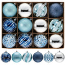 12 Pcs 3.15'' Blue Silve Christmas Balls Ornaments Set