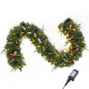 9FT Christmas Flocked Garland with Pine