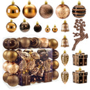 66 Pcs Brown Christmas Balls Ornaments Set