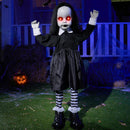 Halloween Decoration 34" Black Zombie Girl Ghost Animatronics