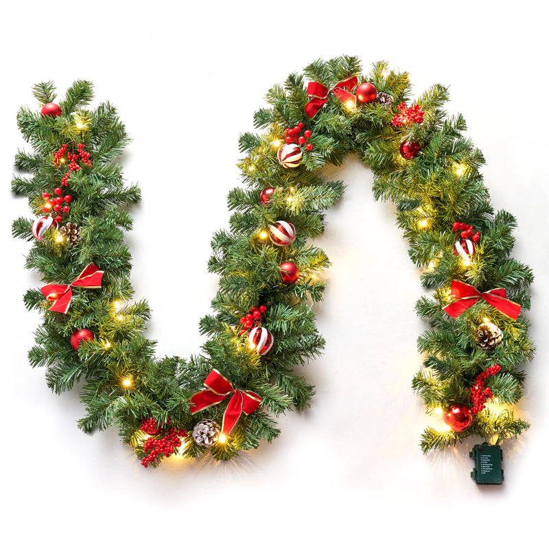9FT Christmas Garland with Lights
