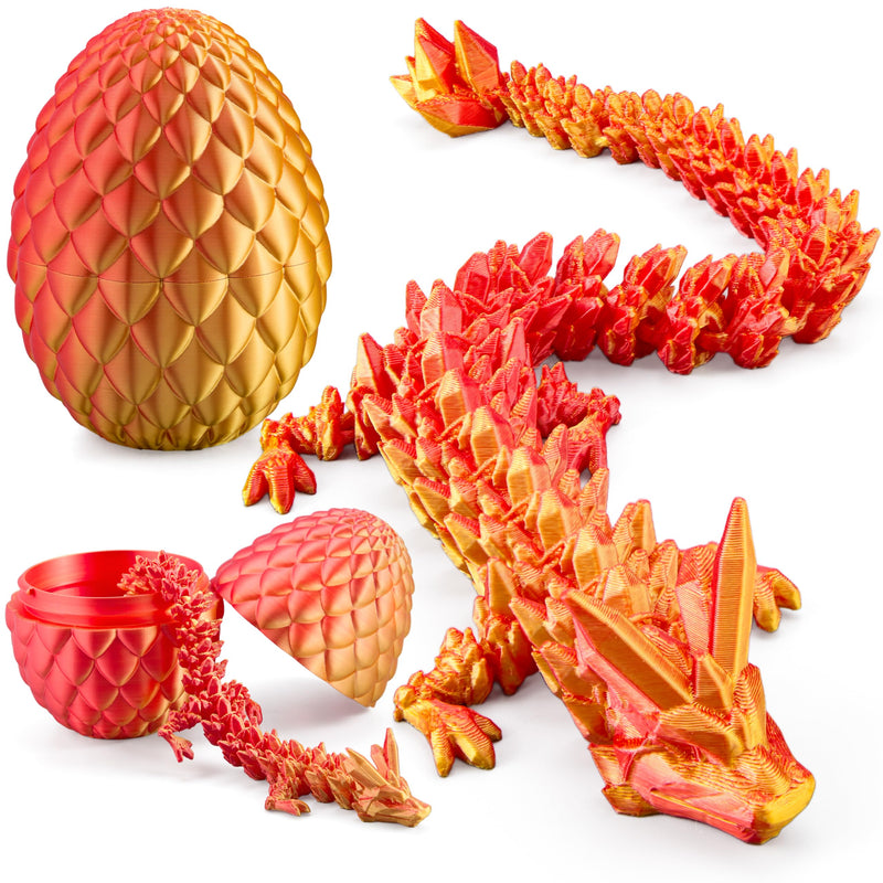 3D Printed Dragon Eggs with 12" Laser Red Dragon Inside