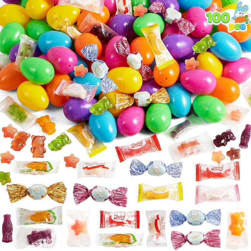 100 Pcs Prefilled Easter Eggs with Candy