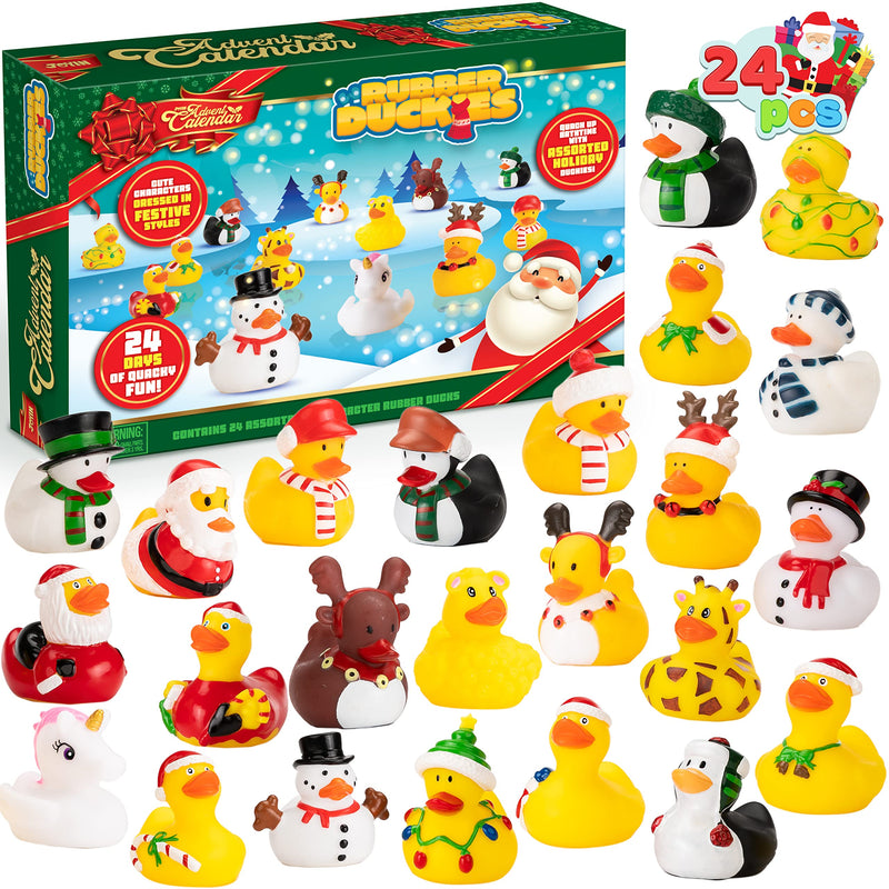 24 Days Christmas Advent Calendar Rubber Ducks