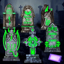 Halloween Decorations Outdoor Graveyard Tombstones Fluorescent
