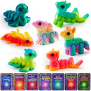 28 Pcs Kids Valentines Day Cards with 3D Printed Mythical Creatures Toys