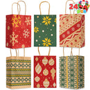 24PCS Christmas Kraft Bags Holiday Paper Goody Gift Bags