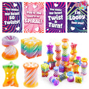 28Pcs Kids Valentine Cards with Impossible Spiral Cone fidget toys