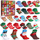 24 Days Christmas Advent Calendar Warm Cotton Socks for Adults