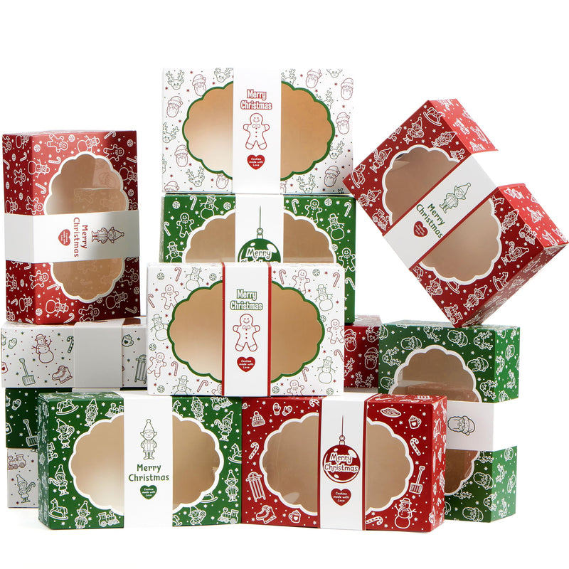 12PCS Christmas Cookie Boxes for Gift Giving