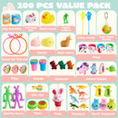 200Pcs 2.36in Cute Toys and Stickers Prefilled Easter Eggs for Easter Egg Hunt