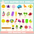 200Pcs 2.3in Assorted Toys Prefilled Easter Eggs for Easter Egg Hunt