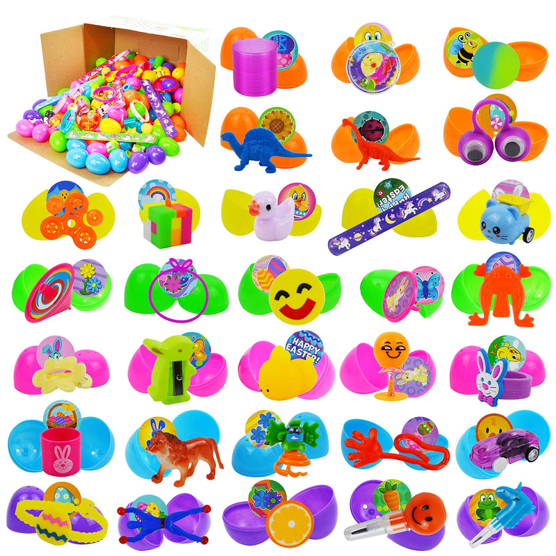 200Pcs 2.3in Prefilled Eggs Packed with Assorted Toys for Easter Egg Hunt