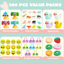 200Pcs 2.3in Prefilled Eggs Packed with Assorted Toys for Easter Egg Hunt