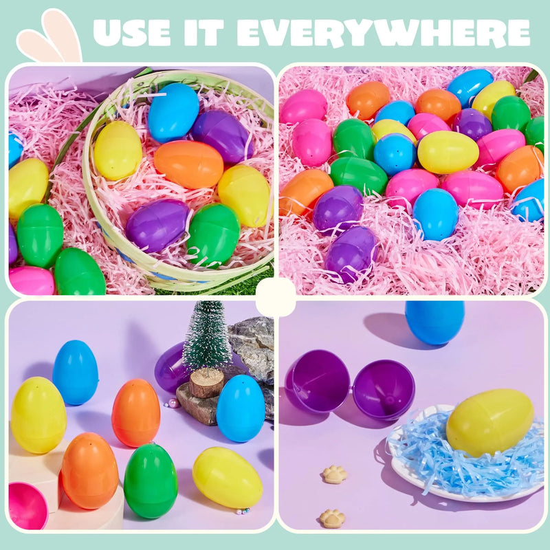 200Pcs 3.15in Colorful Easter Egg Shells for Easter Egg Hunt