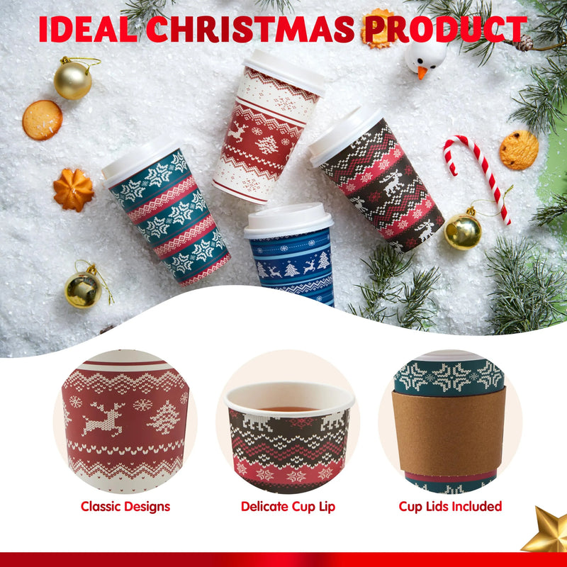 72pcs 6 Designs 16 oz Christmas Paper Cups