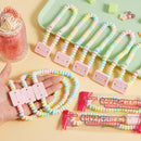 24PCS Valentine's Day Bracelet Candy, Individually Wrapped Color Snacks Tiny for Kids