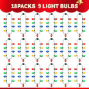 24 Packs Christmas 9 LED Light Up Bulb Necklaces Costume Accessories