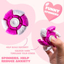 24 Packs Valentine's Day Plastic Fidget Spinners with 6-Design Gift Cards
