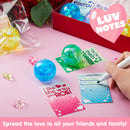24 Packs Valentine’s Day Stretchy Balls with Cards, Classroom Exchange Gift for Kids