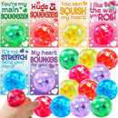 24 Packs Valentine’s Day Stretchy Balls with Cards, Classroom Exchange Gift for Kids