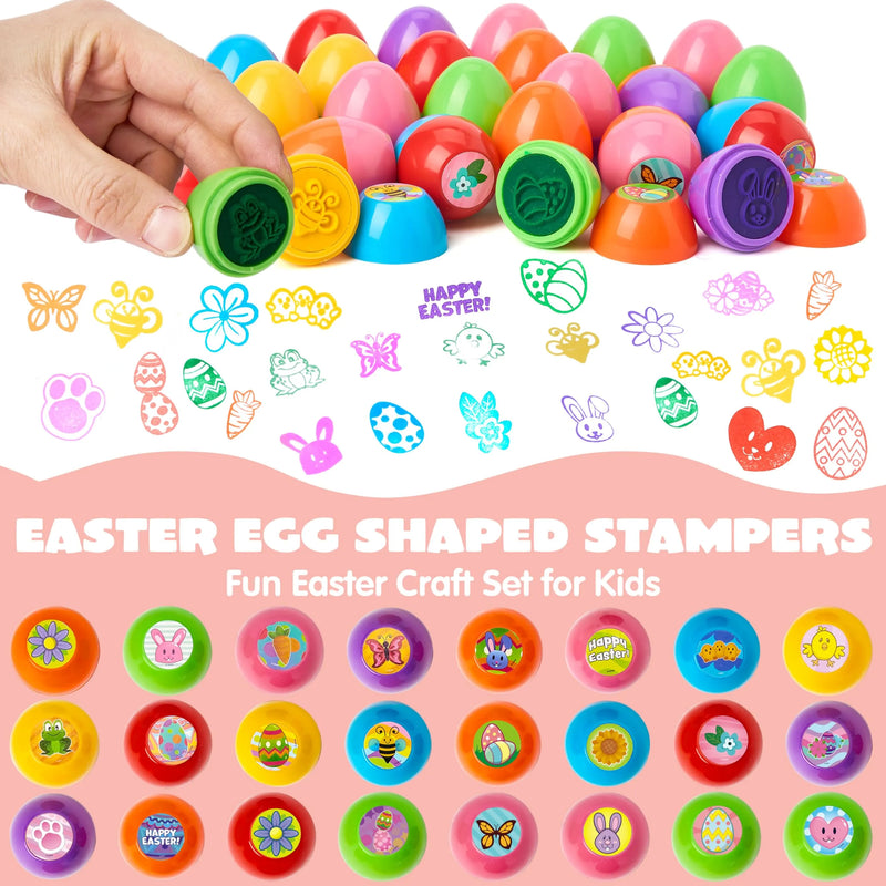 24Pcs 1.75in Easter Egg Stampers for An Enjoyable Easter Egg Hunt Game
