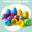 24Pcs 3.15in Colorful Plastic Easter Egg Shells, Fillable Empty Eggs Bulks for Easter Egg Hunt