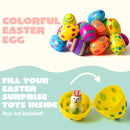 24Pcs 3.15in Colorful Plastic Easter Egg Shells, Fillable Empty Eggs Bulks for Easter Egg Hunt