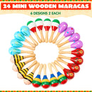 24Pcs Cinco De Mayo Mini Wooden Maracas for Kids