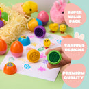 24 Pcs Easter Egg Stampers Toys for Egg Hunt, Party Favors & Classroom Prizes