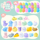 24Pcs Easter Glitter Transparent Prefilled Eggs with Mochi for Easter Egg Hunt