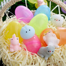 24Pcs Easter Glitter Transparent Prefilled Eggs with Mochi for Easter Egg Hunt