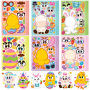 24Pcs Easter Match Make a Face Stickers with Chick Bunny Sheep Egg Pattern