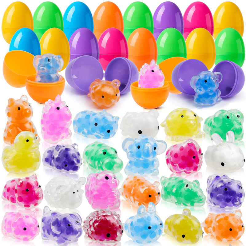 24Pcs Easter Prefilled Eggs with Mochi Squishy Toy for Easter Egg Hunt