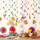 24Pcs Mexican Fiesta Hanging Swirl Decorations for Fiesta Taco Bar Party Decor