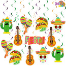 24Pcs Mexican Fiesta Hanging Swirl Decorations for Fiesta Taco Bar Party Decor
